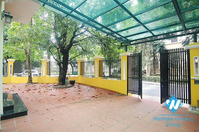 Garden villa for rent in area D Ciputra next to UNIS, Hanoi.